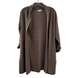 Bendetta B Women's Wool Blend Knit Cardigan Open Front Brown Size Medium